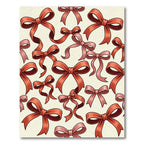 Elegant Crimson Ribbon Bow Illustration Rug