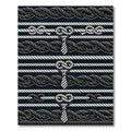 Nautical Rope Knot Striped Navy Decor Rug