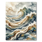 Abstract Stormy Ocean Wave Swirl Rug
