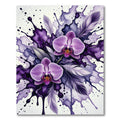 Watercolor Orchid and Feather Splatter Rug