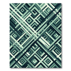 Teal Geometric Intersecting Square Lines Rug