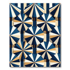 Navy and Cream Striped Beach Umbrella Overlay Rug