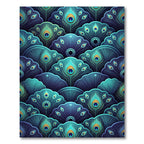 Art Deco Peacock Feather Array Rug