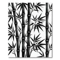 Monochromatic Black Bamboo Stalks Rug