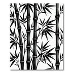 Monochromatic Black Bamboo Stalks Rug