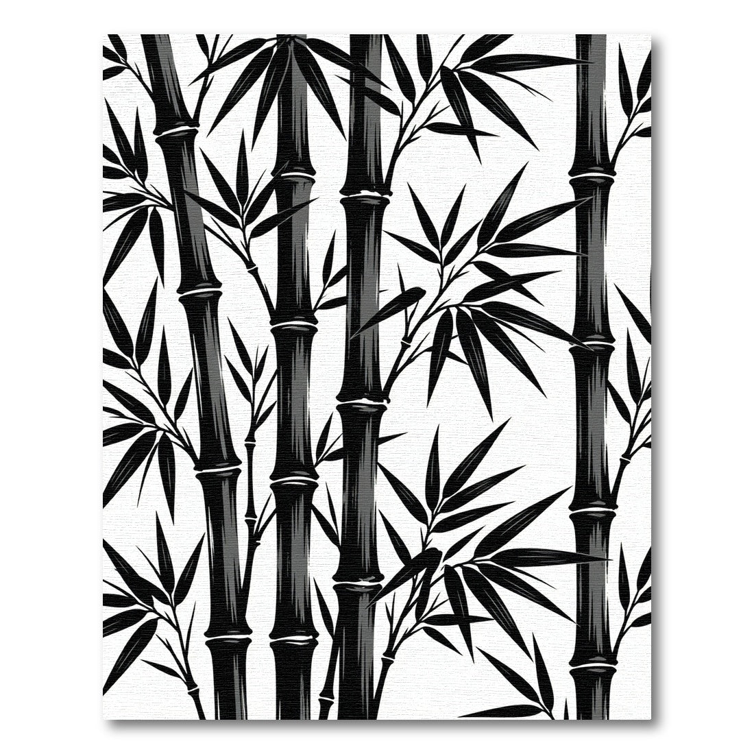 Monochromatic Black Bamboo Stalks Rug