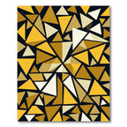 Golden Geometric Abstract Triangle Mosaic Rug