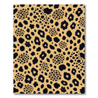 Modern Golden Black Leopard Animal Spotting Rug
