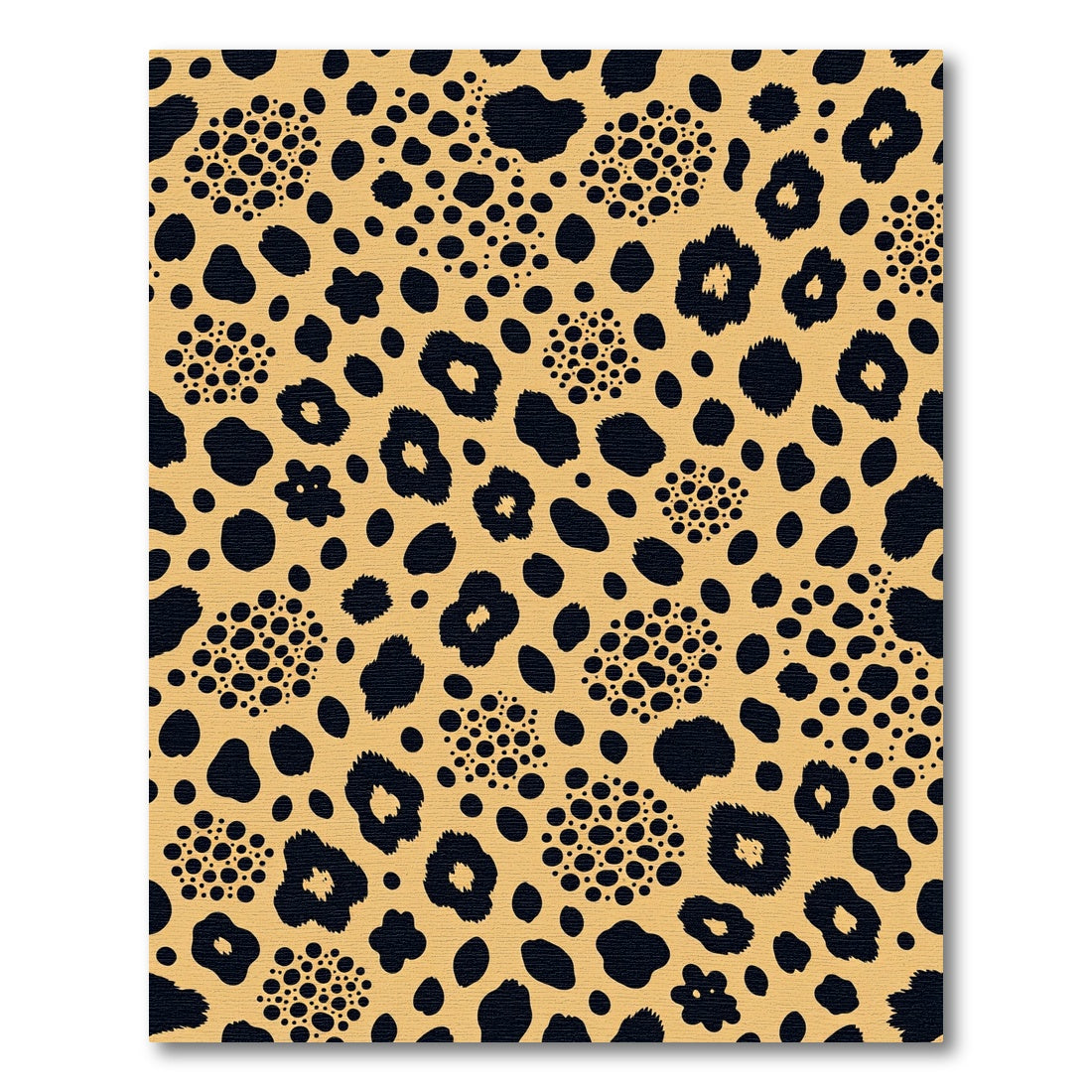Modern Golden Black Leopard Animal Spotting Rug