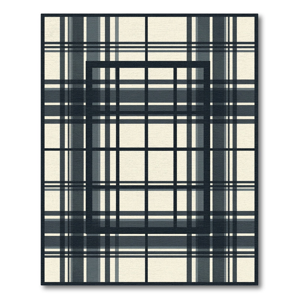 Classic Navy Cream Plaid Window Rug