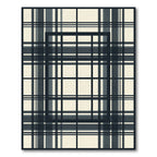 Classic Navy Cream Plaid Window Rug