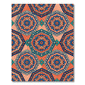 Orange Blue Floral Medallion Octagonal Rug