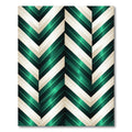 Emerald Cream Chevron Stripes Rug