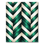 Emerald Cream Chevron Stripes Rug