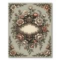 Vintage Rose Floral Ornate Medallion Rug