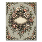 Vintage Rose Floral Ornate Medallion Rug
