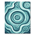 Deep Cyan Abstract Swirl Wave Surface Rug