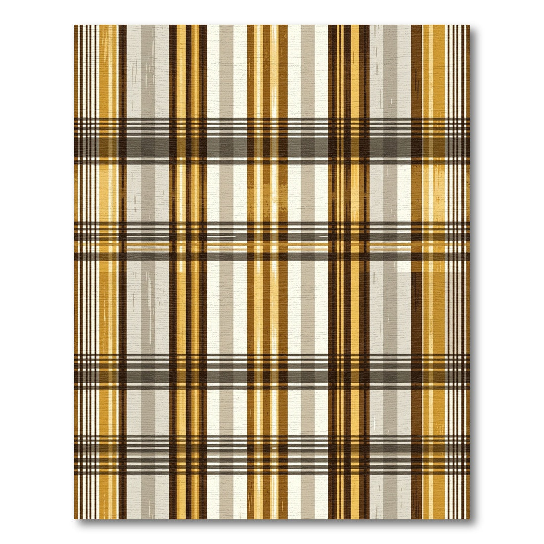 Rustic Warm Tones Plaid Pattern Rug