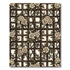 Cream Rose Garden Trellis Lattice Rug