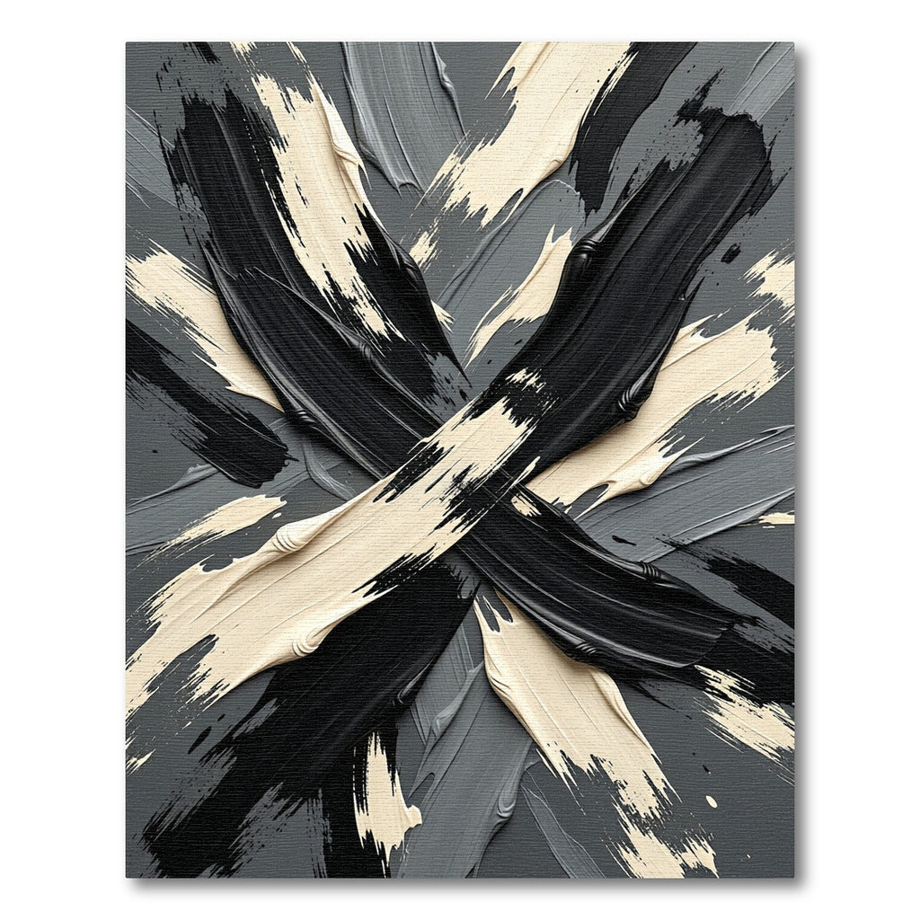 Monochromatic Brushstroke Abstract Rug