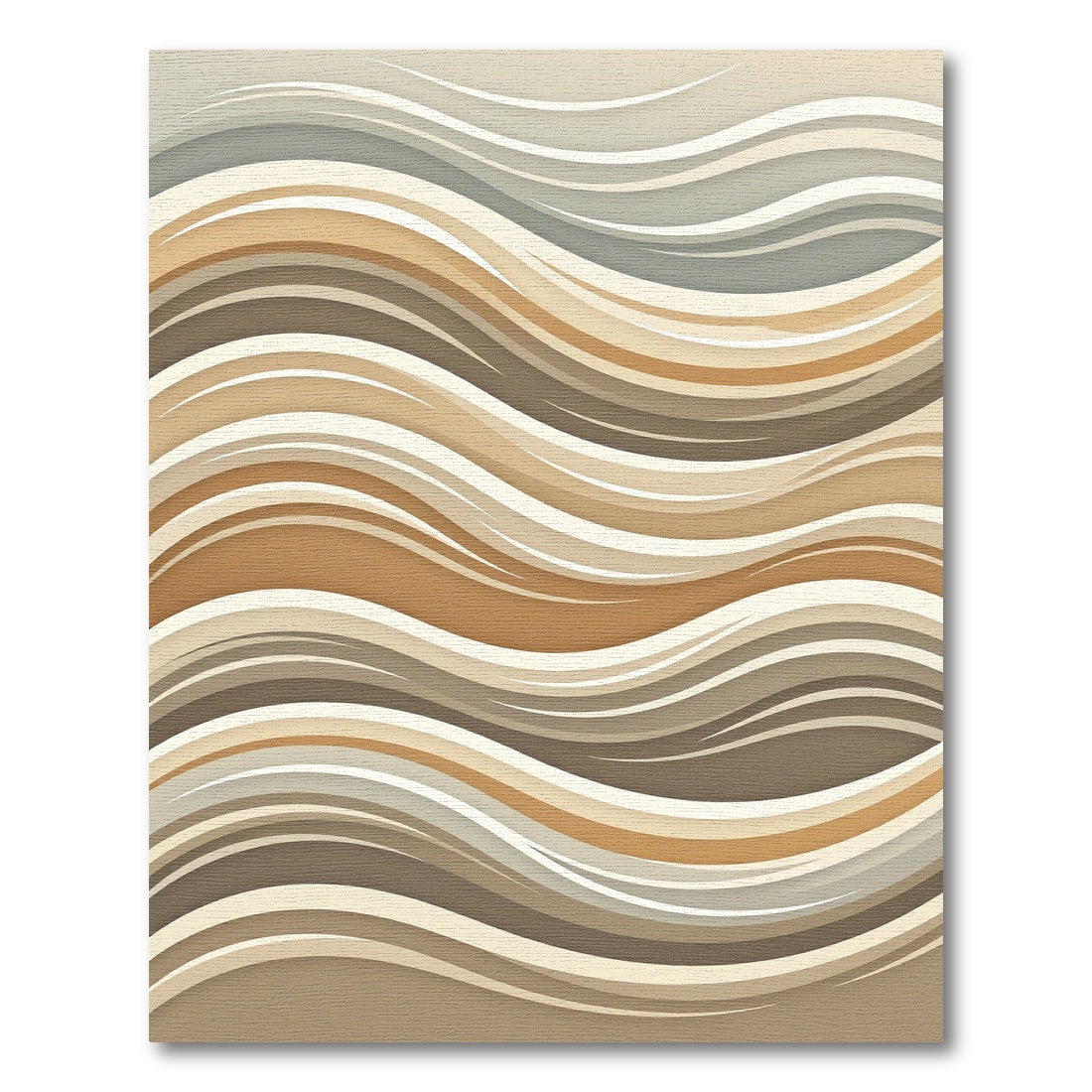 Neutral Earth Toned Abstract Waves Rug