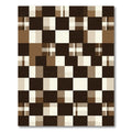 Modern Earthy Brown Geometric Block Rug