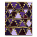Royal Purple Gold Geometric Triangles Rug
