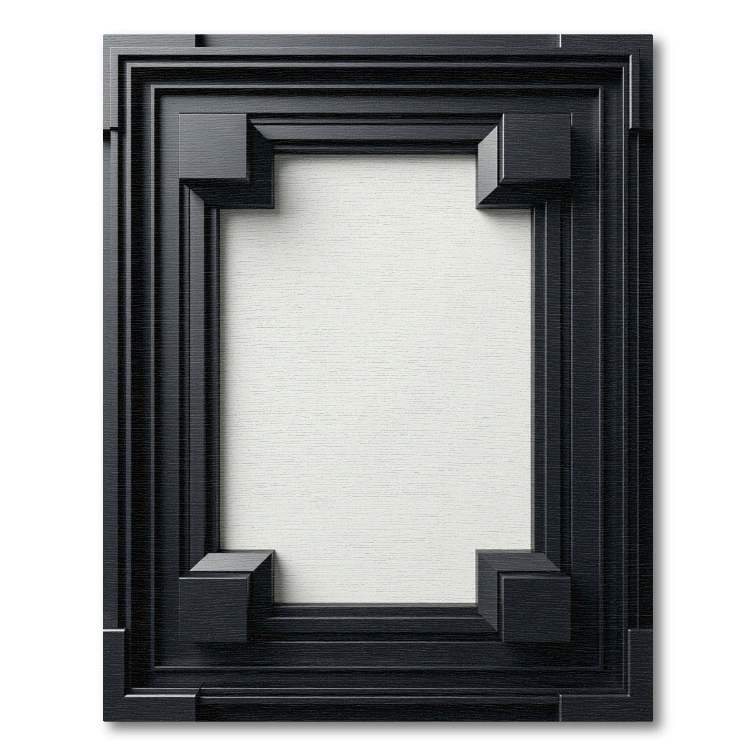Geometric Dark Frame Relief Rug