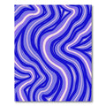 Vivid Blue Purple Wavy Stripes Rug