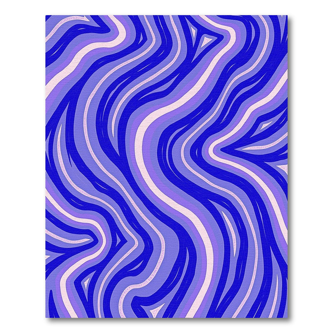 Vivid Blue Purple Wavy Stripes Rug