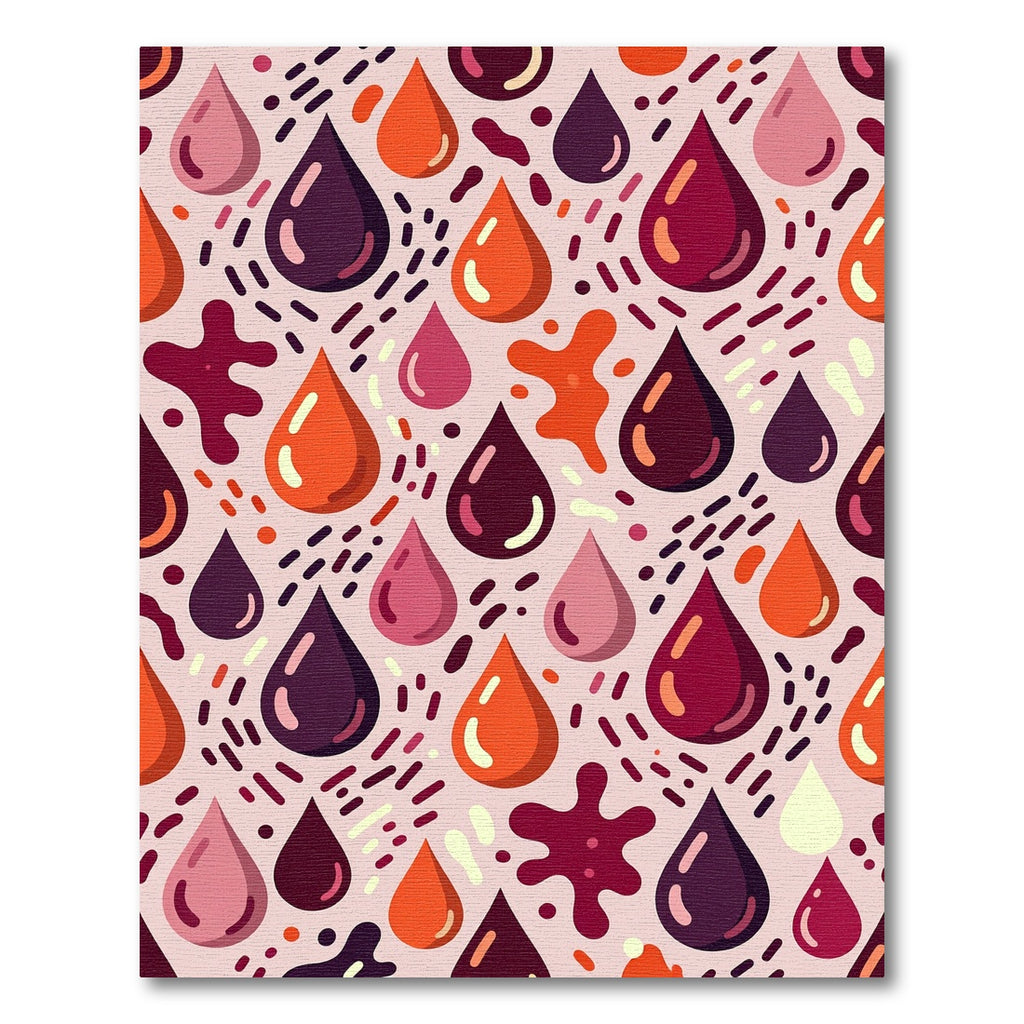 Crimson Burgundy Orange Drops Splash Rug