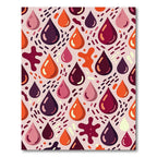 Crimson Burgundy Orange Drops Splash Rug