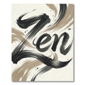 Minimalist Black and Beige Zen Calligraphy Rug