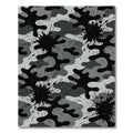 Monochrome Grayscale Ink Splatter Camouflage Rug