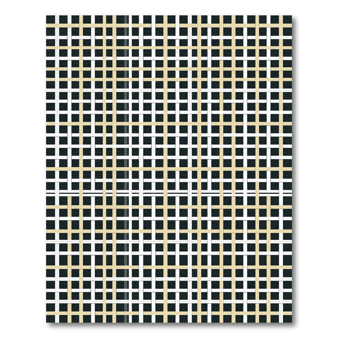 Tan White Overlapping Grid Rug