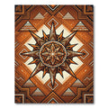 Geometric Amber Sunburst Star Tapestry Rug