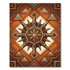 Geometric Amber Sunburst Star Tapestry Rug