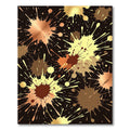 Metallic Bronze and Gold Ink Splash Rug