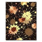 Metallic Bronze and Gold Ink Splash Rug