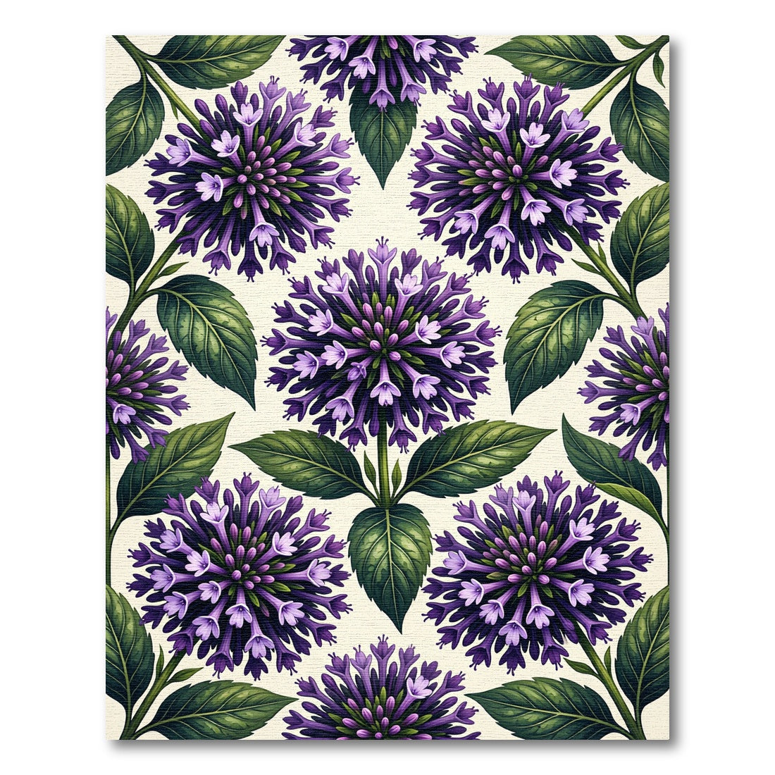 Vibrant Purple Allium Floral Botanical Rug