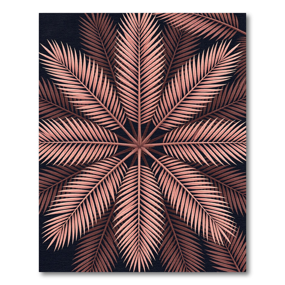 Copper Fanned Palm Leaf Radial Rug