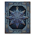 Azure Eight Pointed Geometric Star Rug