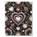 Whimsical Heart Lace Chain Strawberry Watch Rug