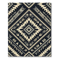 Monochrome Southwestern Geometric Diamond Rug