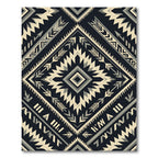 Monochrome Southwestern Geometric Diamond Rug