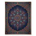 Ornate Blue Red Floral Radiating Medallion Rug