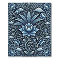 Azure Blossom Scroll Foliage Rug