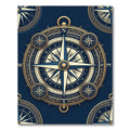 Navy Golden Nautical Compass Floor Art Rug