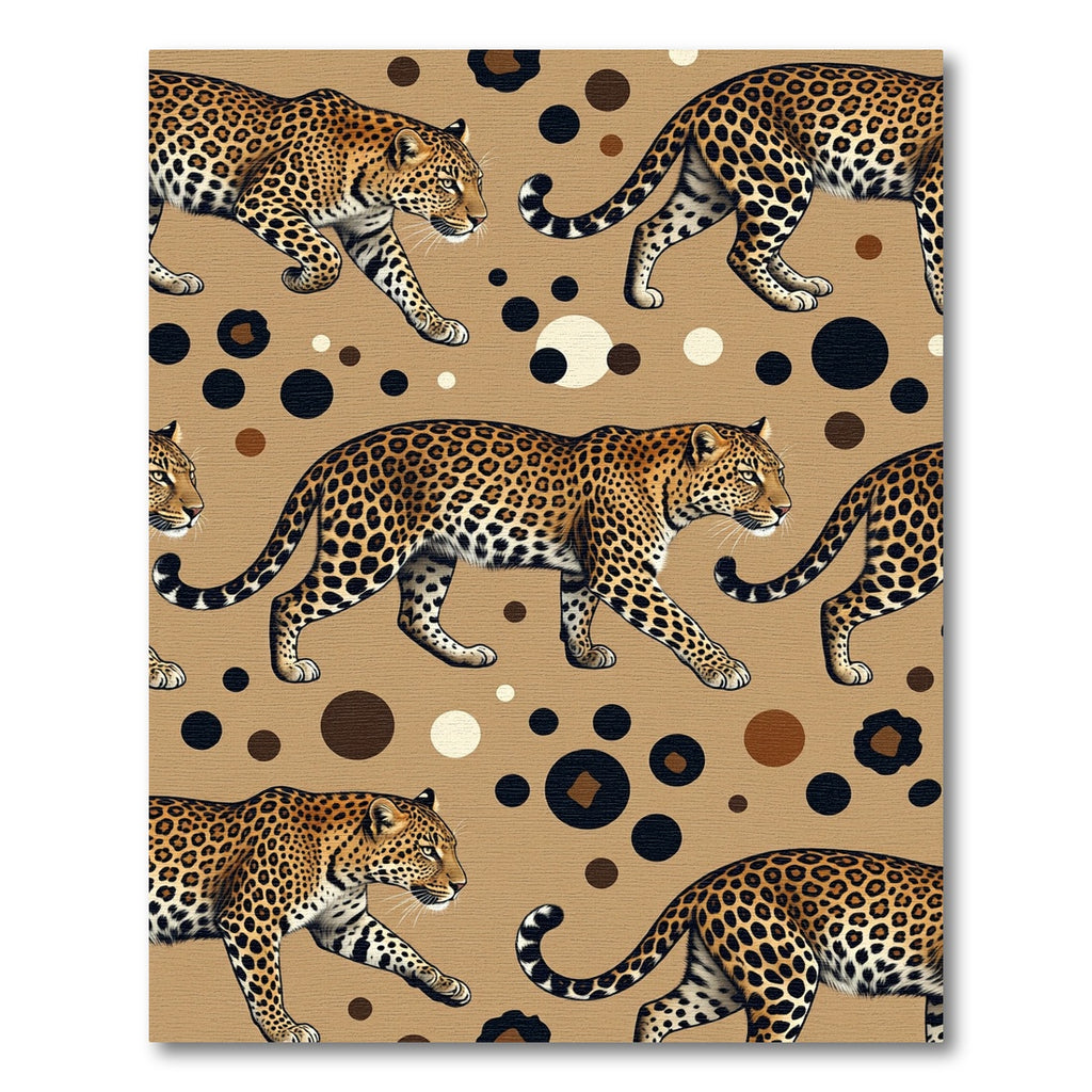 Sophisticated Golden Leopard Spot Backdrop Rug