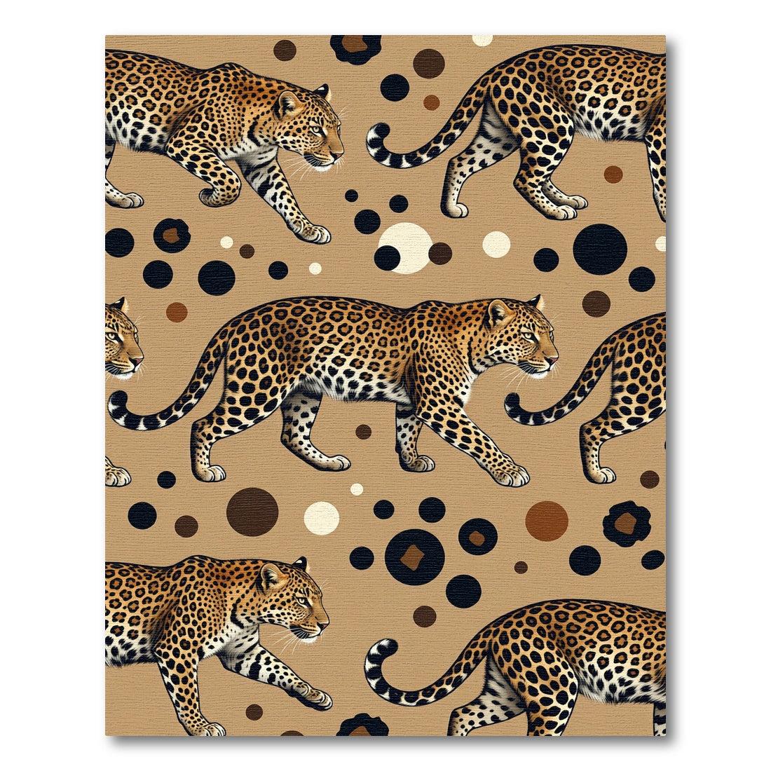 Sophisticated Golden Leopard Spot Backdrop Rug